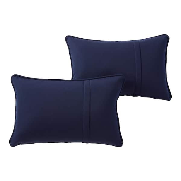 Greendale Home Fashions Sunbrella Canvas Navy Rectangle Outdoor Throw ...