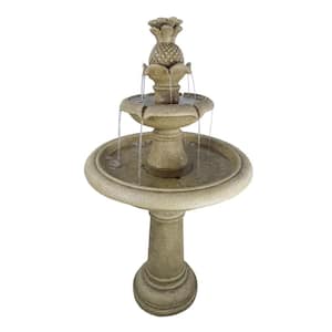Alpine Corporation 40 in. Tall Outdoor 6-Tier Rainforest Wood and Rock ...