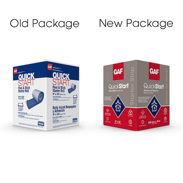 GAF QuickStart 33 lin. ft. Peel and Stick Roofing Starter Shingle Roll ...