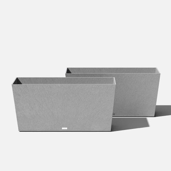 Veradek Midori Extra Large Gray Plastic Trough Planter with Drainage ...