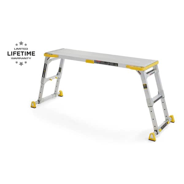 Gorilla Ladders 4.6 ft. x 2.5 ft. Aluminum Heavy-Duty PRO Slim-Fold ...