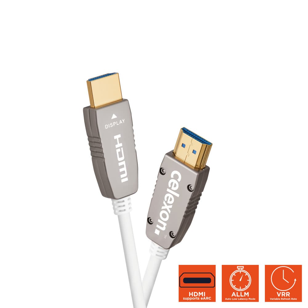 Câble actif HDMI 2.1 8K celexon à Fibre Optique UHD 25 m, blanc