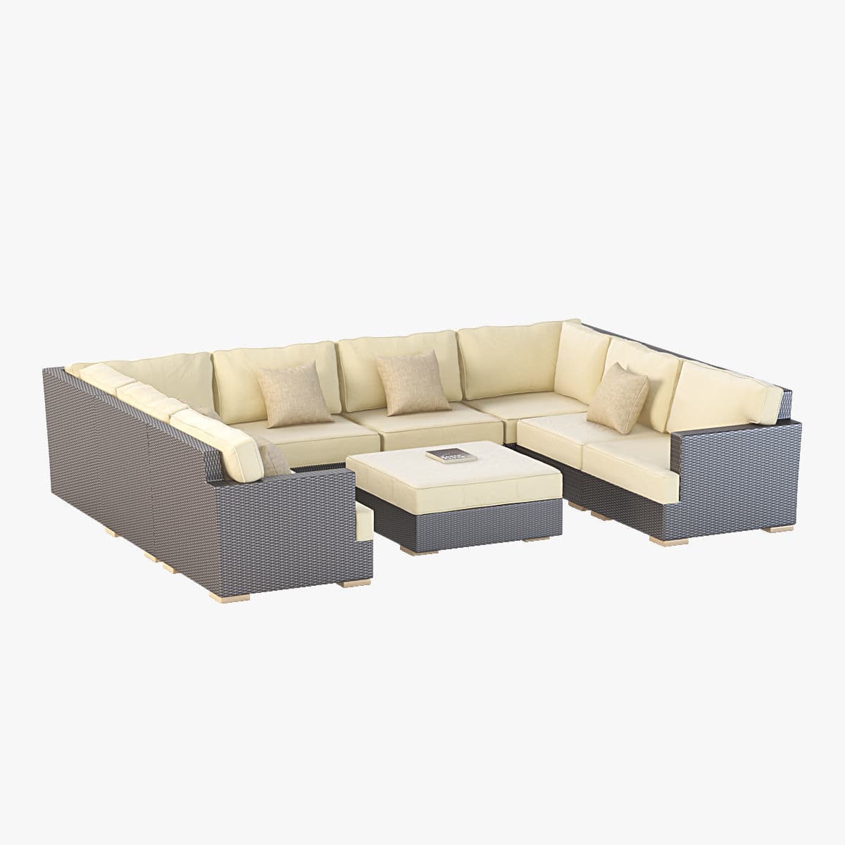 Salina Outdoor U Sectional Modular Sofa Set 3D model | CGTrader