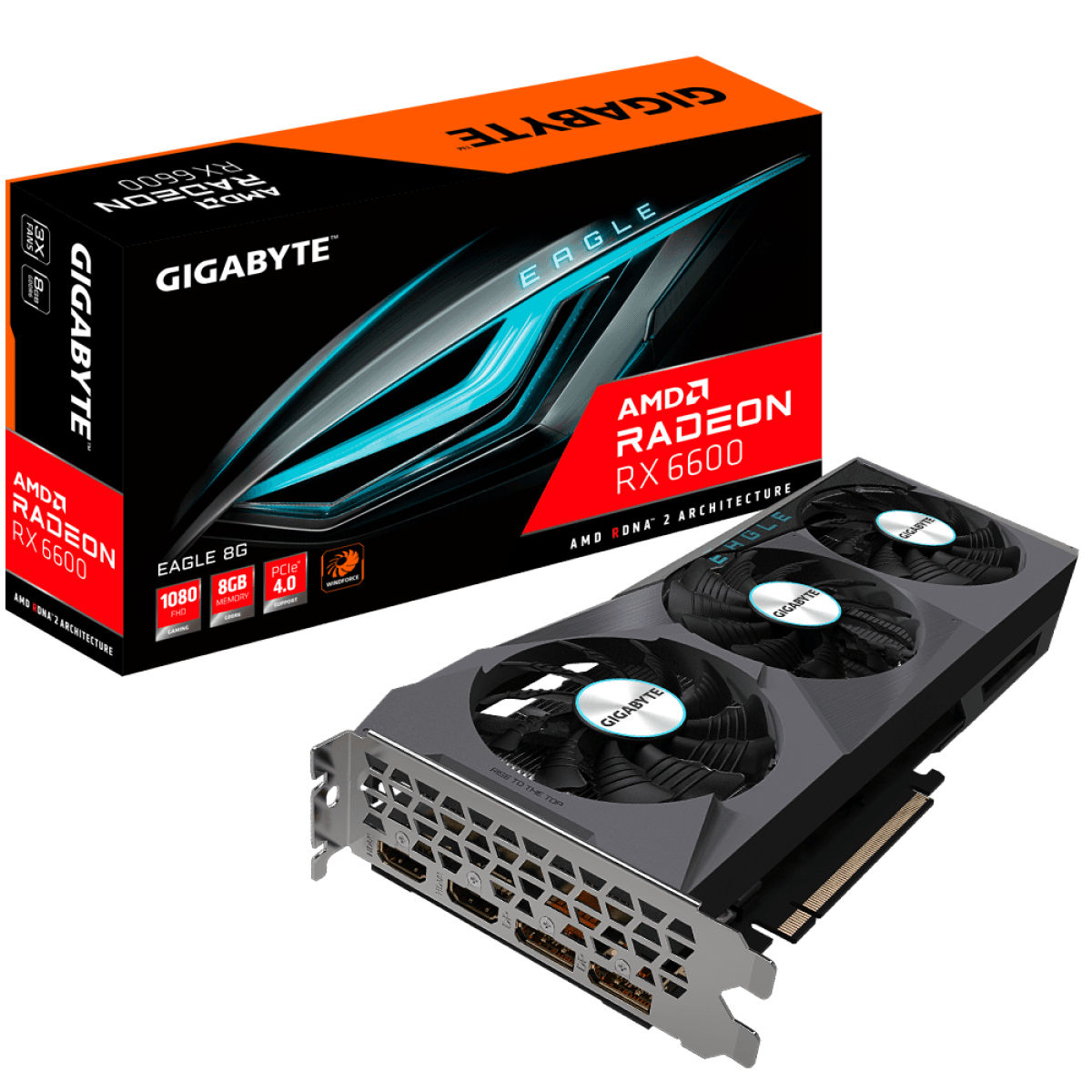 Placa de Vídeo Gigabyte AMD Radeon RX 6600 EAGLE 8G, 8GB, GDDR6, FSR ...