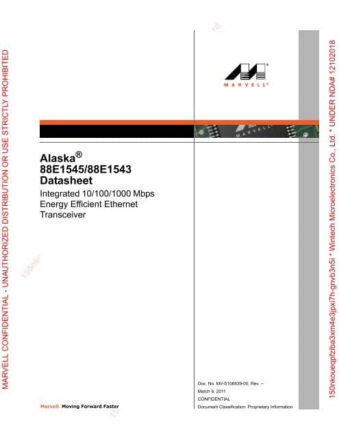 Alaska 88E1545/88E1543 Datasheet