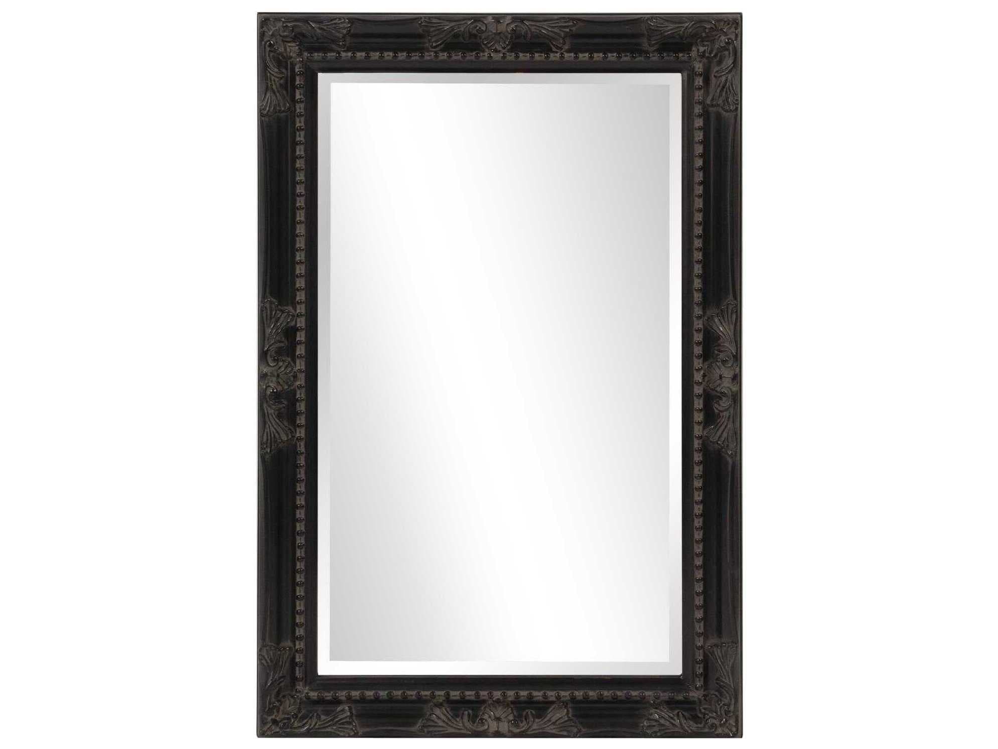 Howard Elliott Queen Ann Antique Black Rectangular Wall Mirror | HE53079
