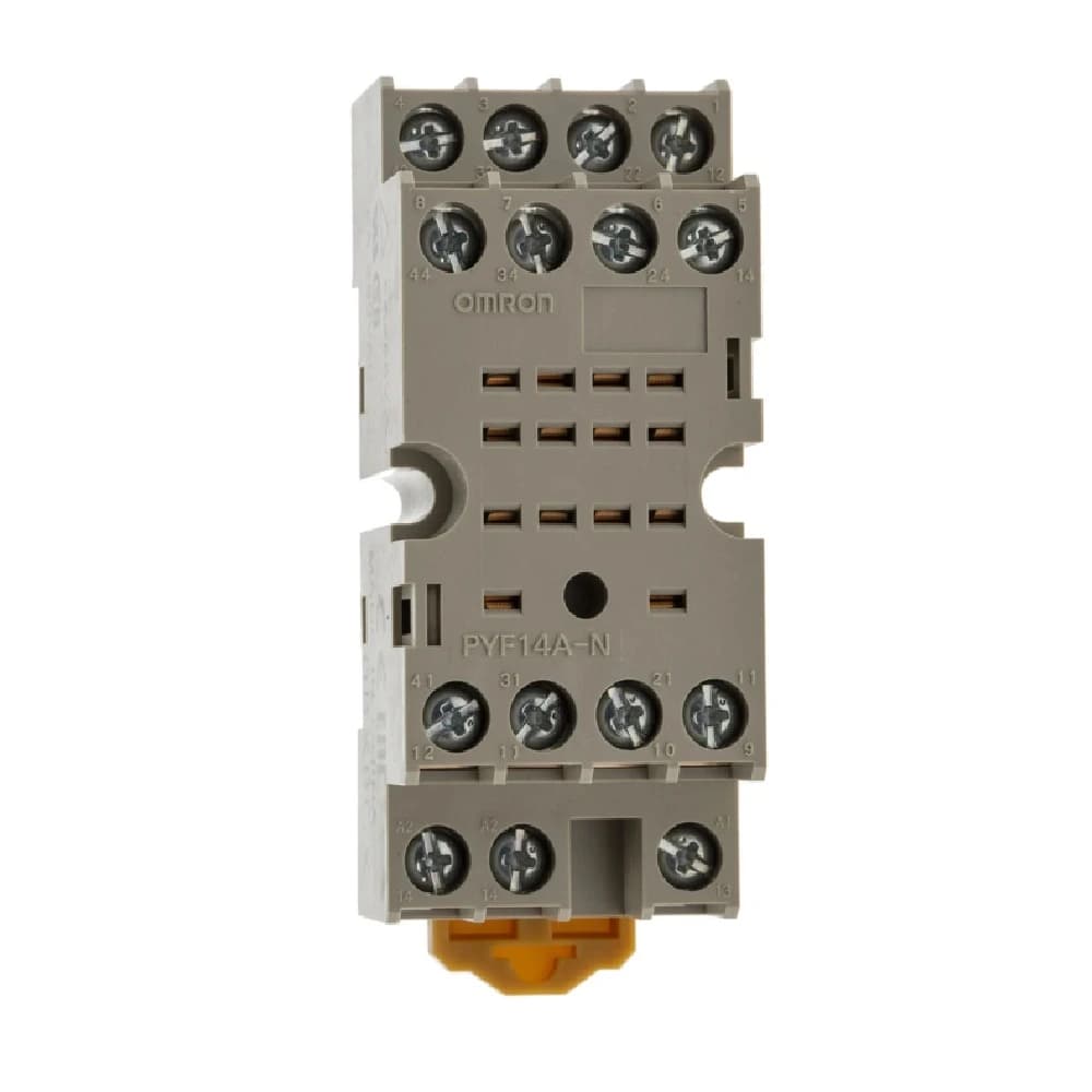 Omron Relay Socket Base, 14 PIN, 4 POLE, DIN Rail Mount-PYF14A-N