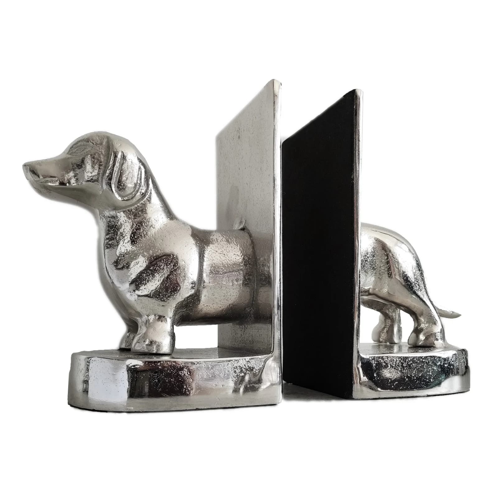 Pair of Book Ends/Bookends - Dog (Canine/Animal/Pet) - Aluminium ...