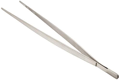Mercer Culinary M35232 Straight Precision Plus Chef Plating Tong, 11-3/4", Stainless