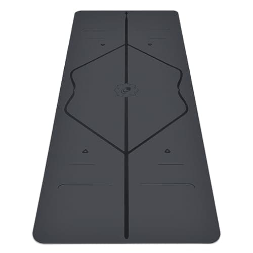 Liforme Original Yoga Mat – Free Yoga Bag Included - Patented Alignment System, Warrior-like Grip, Non-slip, Eco-friendly and Biodegradable, sweat-resistant, 4.2mm thick mat for comfort - Grey