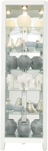 Howard Miller 547895 Bernard IV Corner Curio Cabinet, White