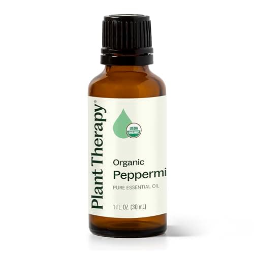 Plant Therapy Peppermint Organic Essential Oil | 100% Pure, USDA Certified Organic, Undiluted, Natural Aromatherapy, Therapeutic Grade | 30 milliliter (1 ounce)