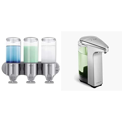simplehuman Triple Wall Mount Pump Shower Dispenser