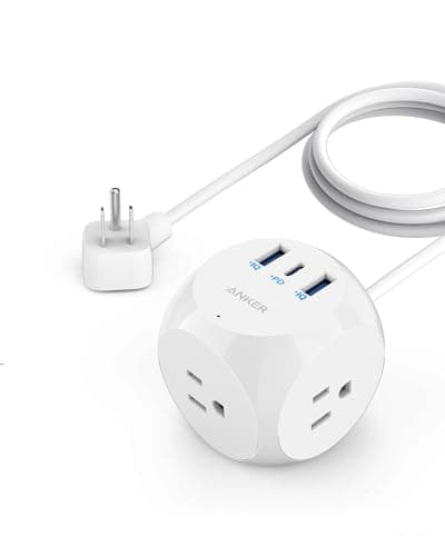 Anker Power Strip, PowerCube with 3 Outlets & 30W USB C,5ft Extension Cord, Power Delivery High-Speed Charging for iPhone 14/14Pro/13/12, for Dorm/Office,Cruise Travel Essential,TUV Listed