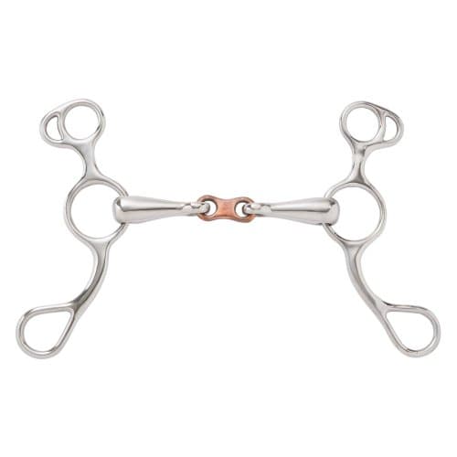 Shires Equestrian Hollow Mouth Two Ring Gag Bit 6 Steel