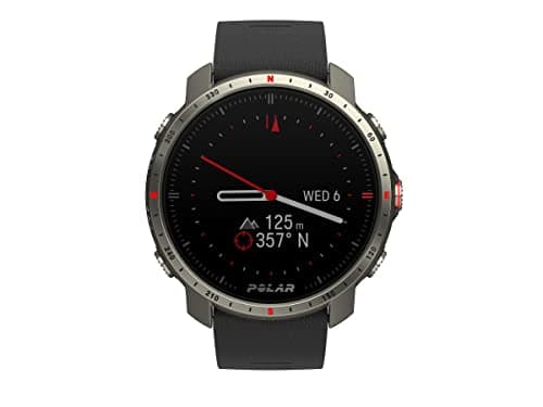 POLAR Grit X Pro Titan - Premium Outdoor GPS Sports Watch - Military-Durability,Wrist-Based Heart Rate Monitor,M/gal,Black/Red - Titan