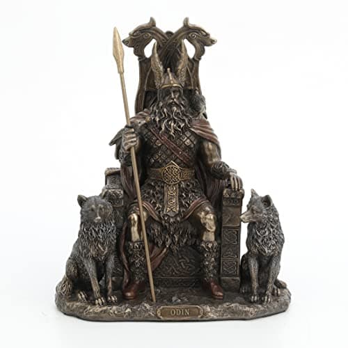 Veronese Design 8 5/8" Tall Odin Sitting on Throne Accompanied by His ...