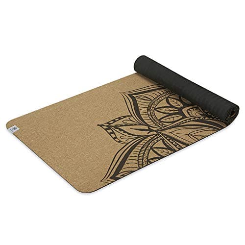 Gaiam Yoga Mat Cork with Non-Toxic Rubber Backing, Natural Sustainable Cork Resists Germs and Odor(68-Inch x 24-Inch x 5mm Thick)