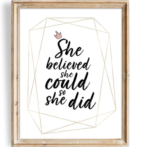 She Believed She Could So She Did Canvas Wall Art, 11x14