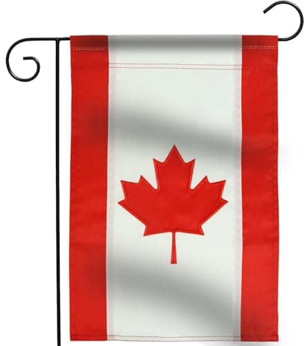Premium United States Garden Flag 12" x 18" Double Side Embroidered Maple Leaf American Decor Banner for Home & House Decoration Patio Yard with