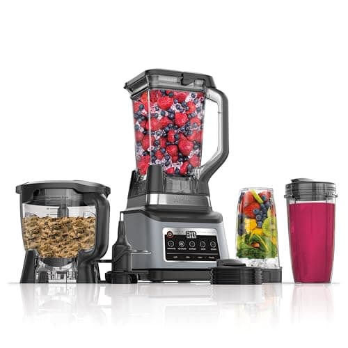 Ninja Professional Plus Food Processor 850-Watts With Auto-iQ Preset Programs Chop Puree Dough Slice Shred With a 9-Cup Capacity and a Silver Stainless Finish (BN600C) - American Version