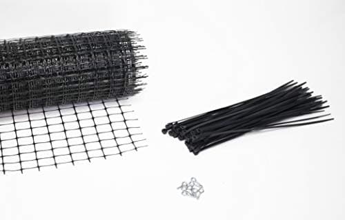 Kidkusion Deck Guard - 16' gal x 38" H - Made in USA - Outdoor Balcony and Stairway Deck Rail Safety Net - Black - Child Safety; Pet Safety; Toy Safety