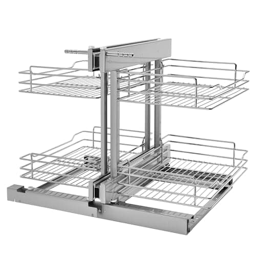 Rev-A-Shelf 5PSP-18-CR Blind Corner Cabinet Pull-Out Chrome 2-Tier Wire ...