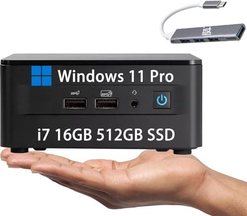 (ASUS NUC) Intel NUC 12 Pro Mini PC, Core i7-1260P (16 Threads, up to 4.7GHz), Wi-Fi 6E Network NUC Desktop PC Computer, 16 GB DDR4 Windows 11 Pro 512GB Mini Computer, 8K/WiFi 6E/BT 5.3/Thunderbolt 4