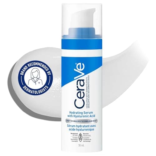 CeraVe Hyaluronic Acid Face Serum, Hydrating Serum for Face with Vitamin B5 & Ceramides, for Men & Women, Normal To Dry Skin. Fragrance Free, Non-Comedogenic, Paraben-Free, Travel Size, 30ML