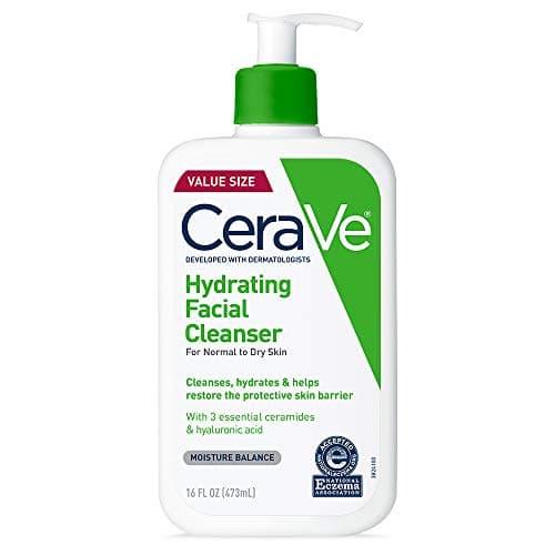 CeraVe Hydrating Face Wash, Daily, Gentle Moisturizing Non-Foaming Facial Cleanser for Men & Women with Hyaluronic Acid, Ceramides, Glycerin. Suitable for Dry & Sensitive Skin, Fragrance-Free, 473ML