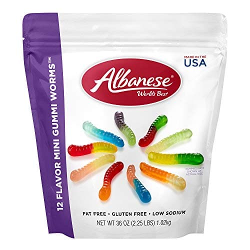 Albanese 12 Flavor Mini Gummi Worms, 9 oz - Walmart.com - Walmart.com