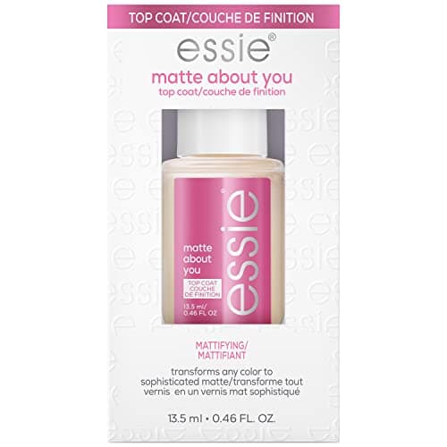 essie matte about you vegan top coat, clear and mattifying, easy application, 13.5 ml