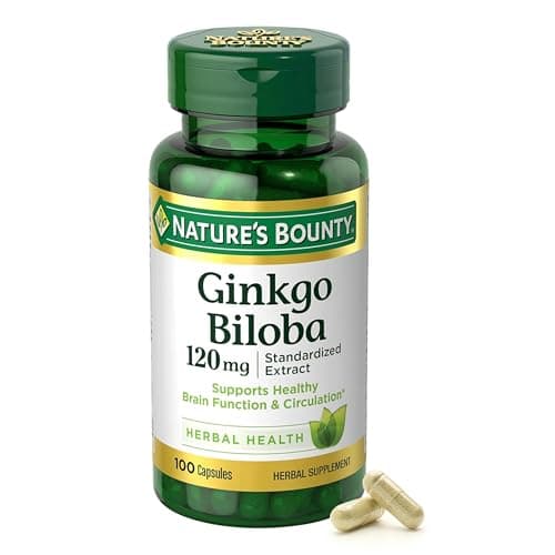 Nature's Bounty Gingko Biloba, 120 mg, Value Size, Helps to Enhance Cognitive Function, Helps to Support Peripheral Circulation, For Adults, 180 Capsules