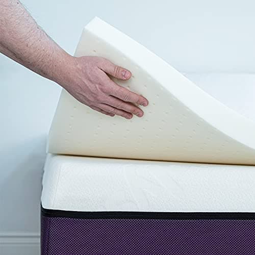Polysleep Memory Foam Mattress Topper - 2 Inch Antimicrobial Medical Grade Hybrid Breathable Foam for A Comfortable Sleep, 100% Made in États-Unis - Twin Size