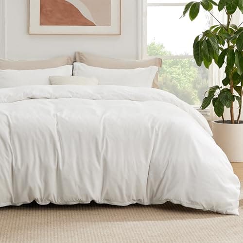 Amazon.com: Bedsure Satin Twin Duvet Cover, Luxury Silk Like Pure White ...