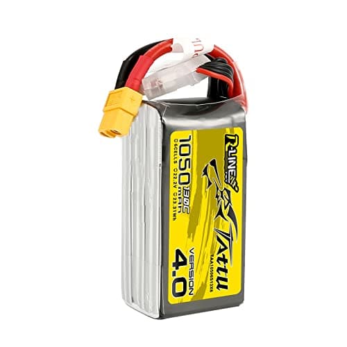 Tattu 6S Lipo Battery R-Line Version 4.0 1050mAh 22.2V 130C Lipo Battery Pack with XT60 Plug for Professional FPV Racing Competitions