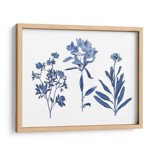 Framed Indigo Botanical Prints Set of 2 | Antique Farmhouse