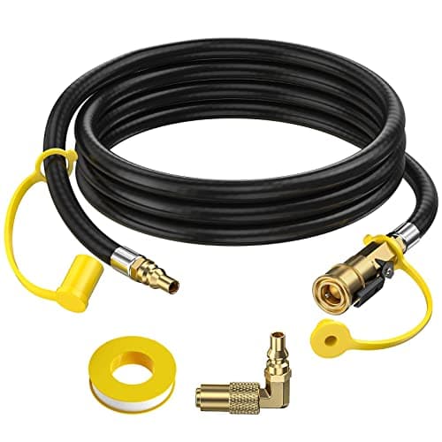 Flame King RV Quick Connect Propane Hose Kit with 1/4 Inch Male Full Flow Plug