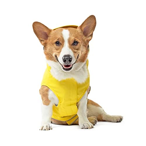 États-Unis Pooch Torrential Tracker Dog Rain Jacket - Easy On, Adjustable Full Body Coverage, Waterproof, Functional Pockets, Reflective Trim Rain Coat for Dogs, Great for Dogs (Yellow, 24)