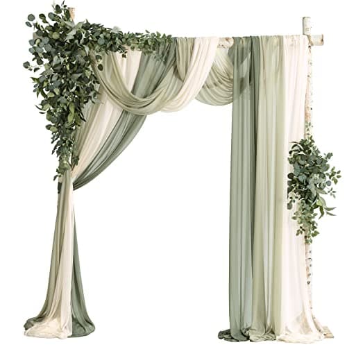 Ling s Moment Moon Arch Backdrop with Greenery and Floral Arrangement
