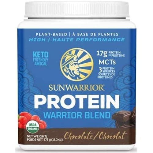 Vegan Protein Powder Organic Amino Acids | BCAA Yellow Peas Goji Berry Hemp Seed Coconut Keto Friendly Soy Free Dairy Free Plant-based Protein Powder | Vanilla 30 Servings | Warrior Blend by Sunwarrior