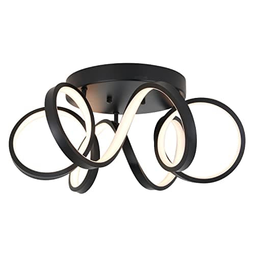 artika Swirl Ribbon 28W LED Modern Flush Mount Ceiling Light Fixture ...