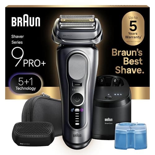 Braun Series 9 9390cc Silver with Clean&Charge System Foil Hair Trimmer ...