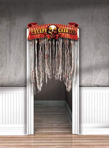 Amazon.com: Amscan Keep Out Doorway Fringe Curtain Halloween Decoration ...