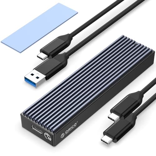 ORICO M.2 NVMe SSD Enclosure, USB 3.2 Gen 2 (10 Gbps) to NVMe PCI-E M.2 SSD Case Support UASP for NVMe SSD Size 2230/2242/2260/2280(up to 4TB) (M.2 NVMe/SATA)