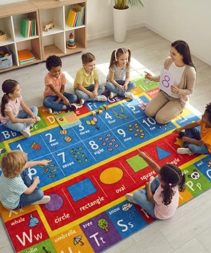 KC Cubs Playtime Collection ABC Alphabet Multi-Color Educational Rug
