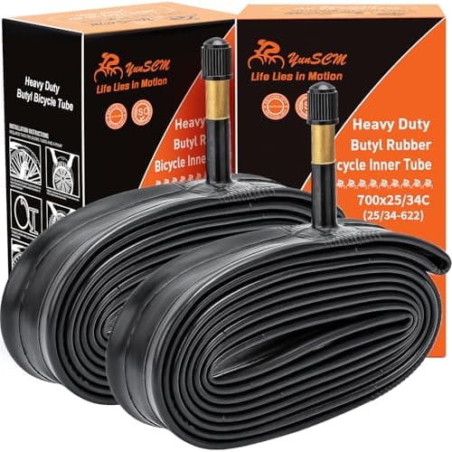 2-PCS 700C Heavy Duty Bike Tubes 700x25C/26C/28C/32C AV48mm Schrader Valve(25/34-622) 700C Bicycle Inner Tubes Compatible with 700x25C 700x26C 700x27C 700x28C 700x30C 700x32C 700x34C Bike Tire Tubes