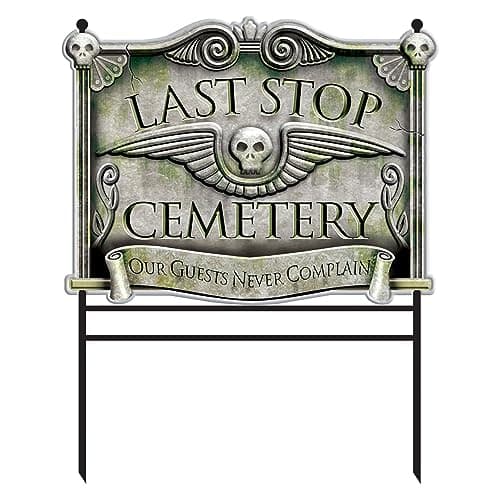 Amscan 20 in. Halloween Beware Yard Stake (8-Pack) 190779 - The Home Depot