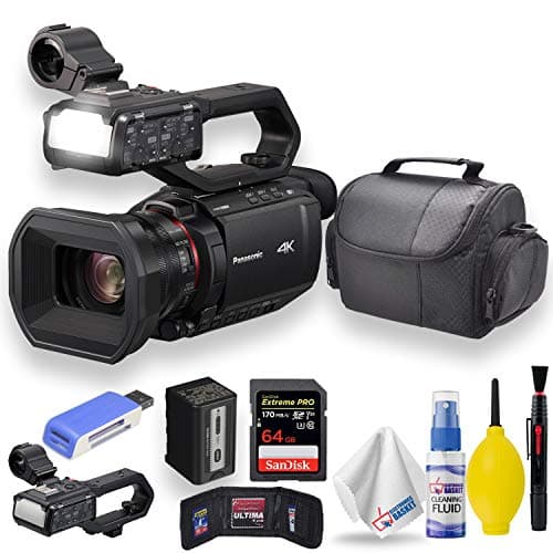 Panasonic X2000 4K Professional Camcorder with 24x Optical Zoom, WiFi HD Live Streaming, 3G SDI Output and VW-HU1 Detachable Handle, HC-X2000 (USA Black)