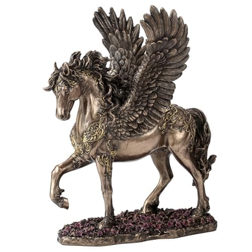 Estatua de caballo volador Pegasus con acabado en bronce de Veronese Design